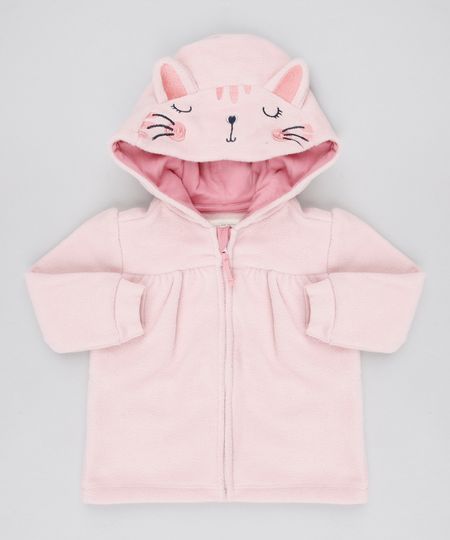 Blusao-Infantil-Gatinha-em-Fleece-com-Capuz-Rosa-Claro-9345930-Rosa_Claro_1