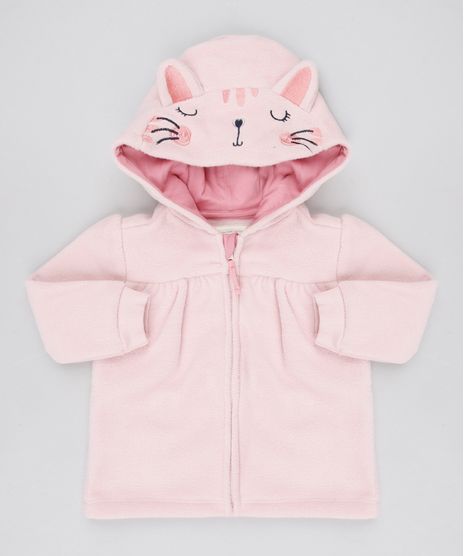 Blusao-Infantil-Gatinha-em-Fleece-com-Capuz-Rosa-Claro-9345930-Rosa_Claro_1