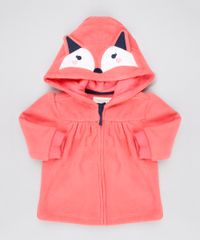 Blusao-Infantil-Raposa-em-Fleece-com-Capuz-Coral-9345931-Coral_1