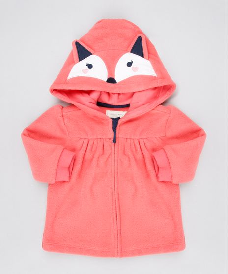 Blusao-Infantil-Raposa-em-Fleece-com-Capuz-Coral-9345931-Coral_1
