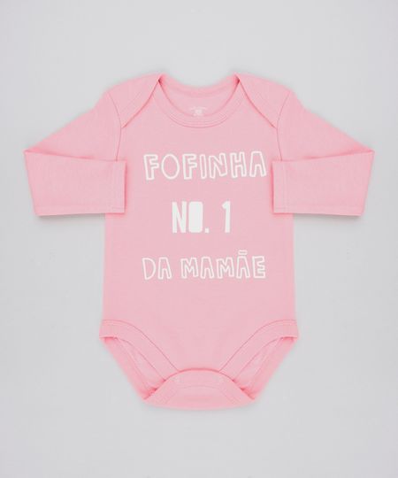 Body-Infantil--Fofinha-No-1-da-Mamae--Manga-Longa-Decote-Redondo-Rosa-9443095-Rosa_1