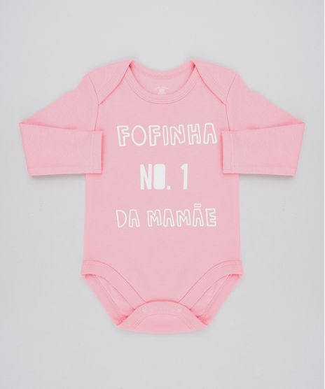 Body-Infantil--Fofinha-No-1-da-Mamae--Manga-Longa-Decote-Redondo-Rosa-9443095-Rosa_1