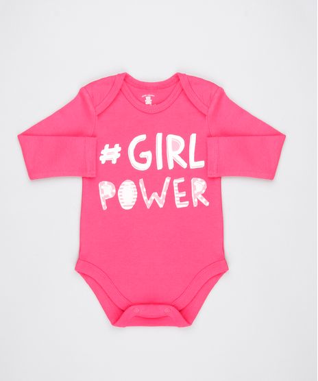 Body-Infantil--Girl-Power--Manga-Longa-Decote-Redondo-Rosa-Escuro-9443101-Rosa_Escuro_1