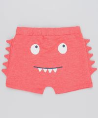 Short-Infantil-Dinossauro-em-Moletom-com-Estampa-Interativa-Vermelho-9451013-Vermelho_1