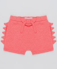 Short-Infantil-Dinossauro-em-Moletom-com-Estampa-Interativa-Vermelho-9451013-Vermelho_2