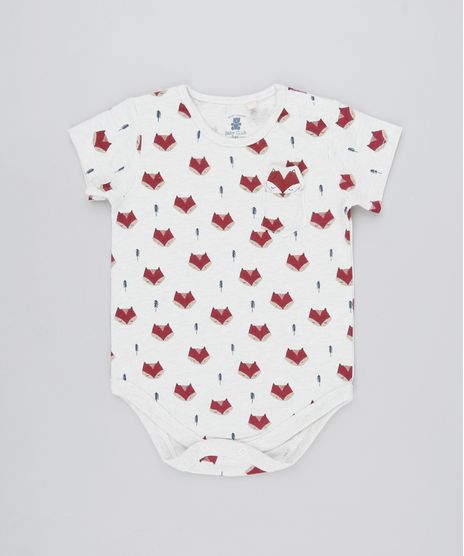 Body-Infantil-Estampado-Raposinha-com-Bolso-Manga-Curta-Decote-Redondo-Bege-9450997-Bege_1