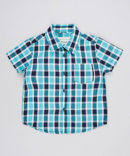 camisa xadrez verde agua