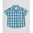 Camisa-Infantil-Estampada-Xadrez-com-Bolso-Manga-Curta-Verde-Agua-9378801-Verde_Agua_1