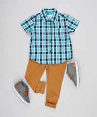 Camisa-Infantil-Estampada-Xadrez-com-Bolso-Manga-Curta-Verde-Agua-9378801-Verde_Agua_3