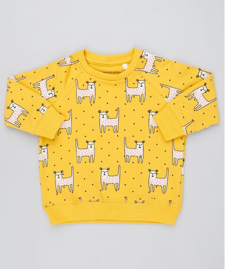 Blusao-Infantil-Estampado-de-Onca-em-Moletom-Mostarda-9540132-Mostarda_1