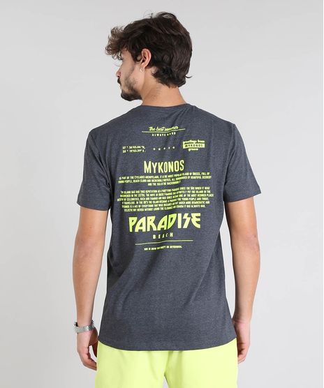 Camiseta-Masculina-com-Estampa-Neon--Paradise-Beach--Manga-Curta-Gola-Careca-Cinza-Mescla-Escuro-9601070-Cinza_Mescla_Escuro_1