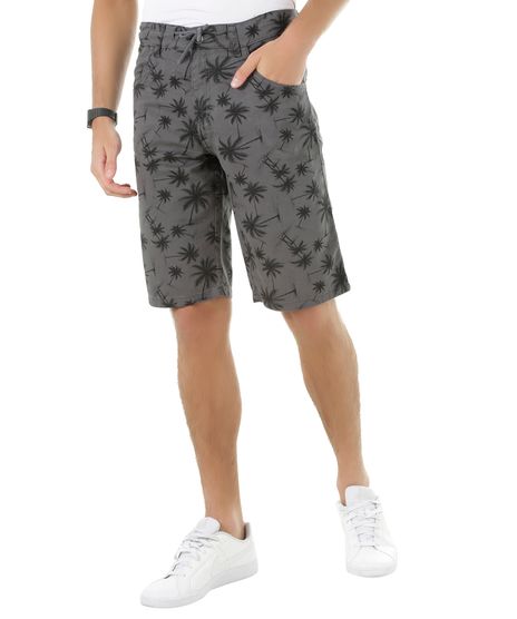 Bermuda-Slim-Estampada-de-Coqueiros-Cinza-Escuro-8468641-Cinza_Escuro_1