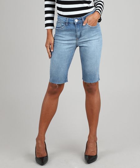 bermuda jeans feminina abaixo do joelho