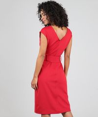 Vestido-Feminino-Curto-com-Pespontos-e-Faixa-para-Amarrar-Vermelho-9571957-Vermelho_2