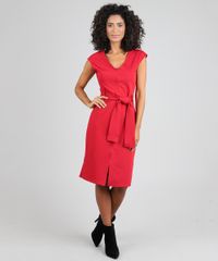 Vestido-Feminino-Curto-com-Pespontos-e-Faixa-para-Amarrar-Vermelho-9571957-Vermelho_3