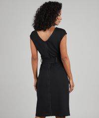 Vestido-Feminino-Curto-com-Pespontos-e-Faixa-para-Amarrar-Preto-9571957-Preto_2