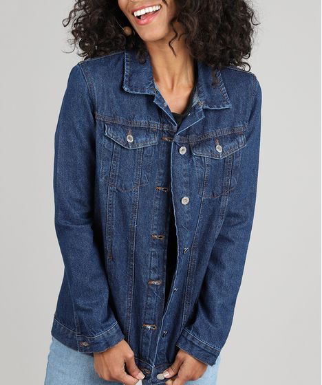 jaqueta jeans feminina escura