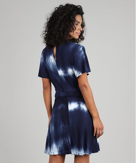 vestido azul tie dye