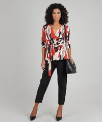 Blusa-Feminina-Transpassada-Estampada-Geometrica-com-Amarracao-Manga-3-4-Cobre-9555027-Cobre_3