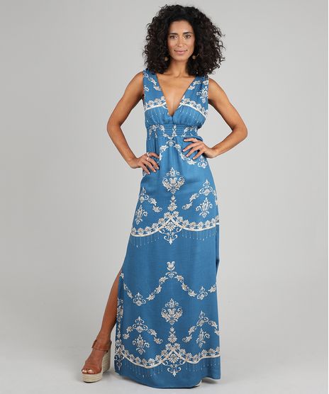 Vestido-Feminino-Longo-Estampado-de-Arabescos-Alca-Larga-Azul-9437844-Azul_1