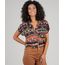 Camisa-Feminina-Estampada-Floral-com-Bolso-Manga-Curta-Preto-9530002-Preto_1