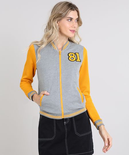 Jaqueta-Bomber-Matelasse-Bicolor-com-Bolsos-Cinza-Mescla-9471211-Cinza_Mescla_1