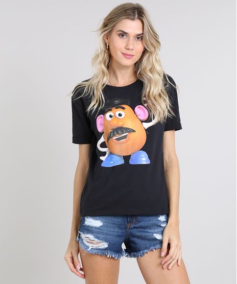 Blusa-Feminina-Toy-Story-Senhor-Cabeca-de-Batata-Manga-Curta-Decote-Redondo-Preta-9502289-Preto_1
