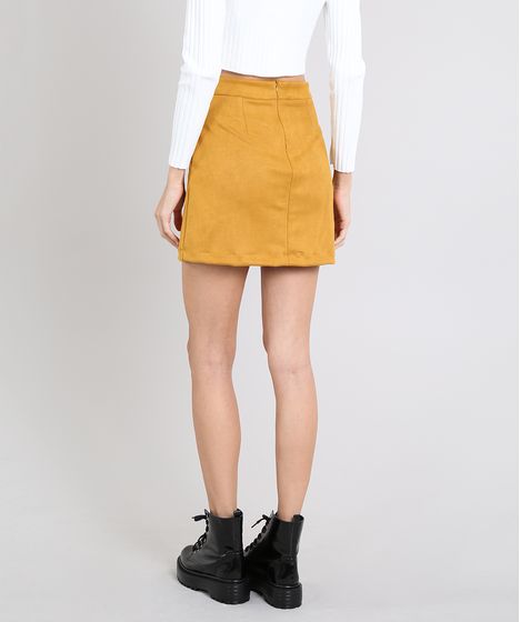 saia suede mostarda