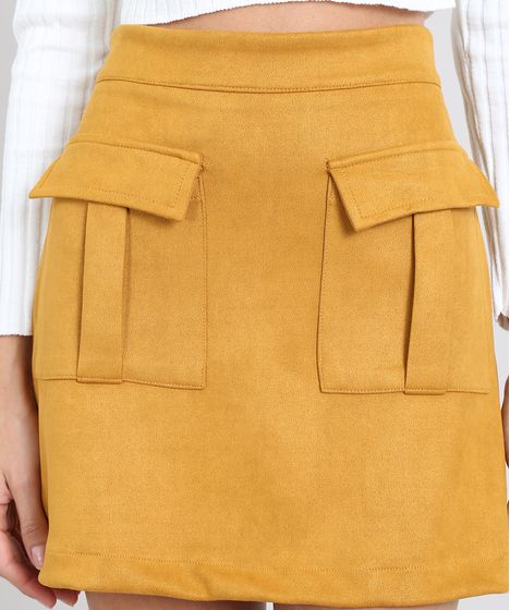 saia suede mostarda