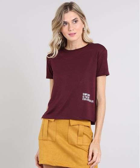 Blusa-Feminina--Simplicity--Manga-Curta-Decote-Redondo-Vinho-9582436-Vinho_1