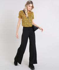 Blusa-Feminina-O-Rei-Leao-Estampada-Simba-Animal-Print-Manga-Curta-Decote-Redondo-Mostarda-9578199-Mostarda_3