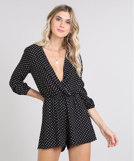 Macaquinho-Feminino-Transpassado-Estampado-de-Poa-Manga-Longa-Preto-9561194-Preto_1