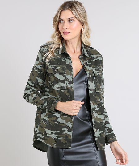 Camisa-de-Sarja-Feminina-Estampada-Camuflada-com-Bolsos-Manga-Longa-Verde-Militar-9571383-Verde_Militar_1 Camisa-de-Sarja-Feminina-Estampada-Camuflada-com-Bolsos-Manga-Longa-Verde-Militar-9571383-Verde_Militar_1