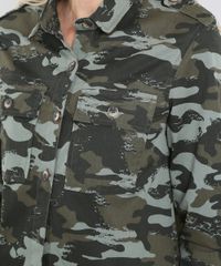 Camisa-de-Sarja-Feminina-Estampada-Camuflada-com-Bolsos-Manga-Longa-Verde-Militar-9571383-Verde_Militar_4