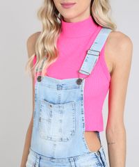 Jardineira-Jeans-Feminina-Reta-com-Bolsos-Azul-Claro-9589543-Azul_Claro_4