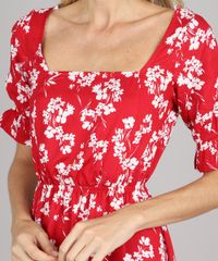 Vestido-Feminino-Curto-Estampado-Floral-Manga-Curta-Vermelho-9568613-Vermelho_4