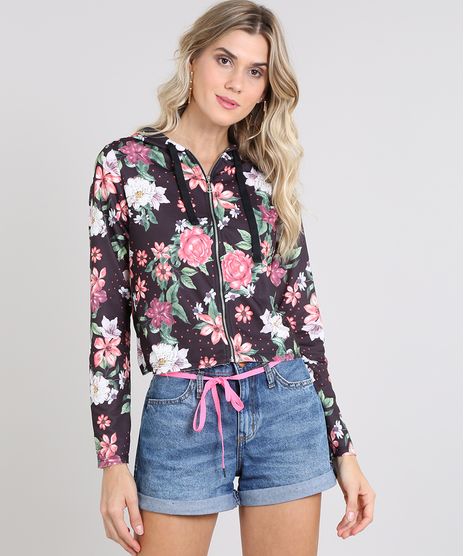 Blusao-Feminino-Estampado-Floral-com-Ziper-em-Moletom-Preto-9574972-Preto_1