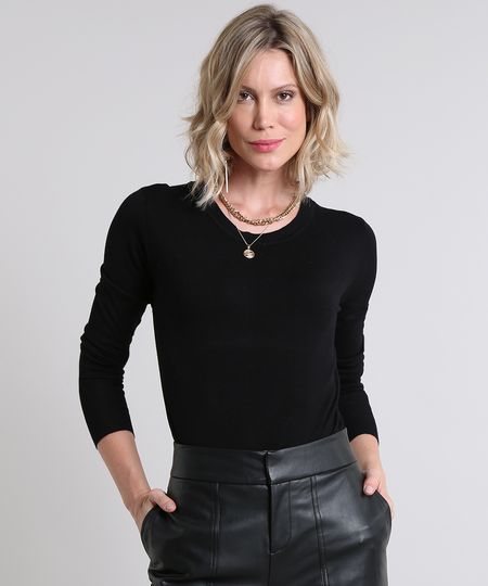 Sueter-Feminino-em-Trico-Decote-Redondo-Preto-8465830-Preto_1 Sueter-Feminino-em-Trico-Decote-Redondo-Preto-8465830-Preto_1