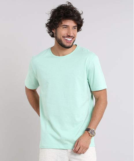Camiseta-Masculina-Basica-Manga-Curta-Gola-Careca-Verde-Claro-9451465-Verde_Claro_1