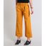 Calca-de-Sarja-Feminina-Pantacourt-Clochard-com-Bolsos-Mostarda-9586474-Mostarda_1