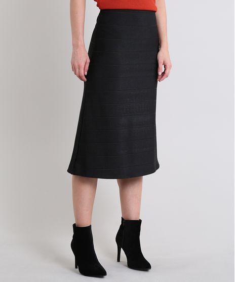 Saia-Feminina-Midi-Canelada-Preta-9578481-Preto_1