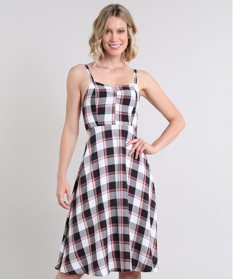 Vestido-Feminino-Estampado-Xadrez-com-Alcas-Finas-Branco-9520264-Branco_1