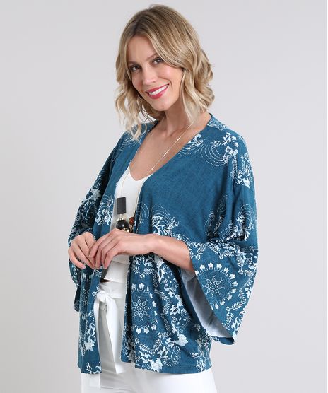 Kimono-Feminino-Estampado-de-Arabescos-Manga-Curta-Azul-9579765-Azul_1