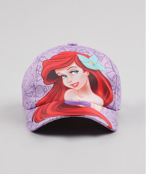 Bone-Infantil-Pequena-Sereia-Estampado-Aba-Curva-Lilas-9537839-Lilas_1