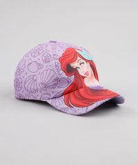 Bone-Infantil-Pequena-Sereia-Estampado-Aba-Curva-Lilas-9537839-Lilas_2