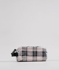 Necessaire-Feminina-Estampada-Xadrez-Bege-Claro-9472389-Bege_Claro_1