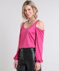 Blusa-Feminina-Open-Shoulder-Manga-Longa-Decote-Redondo-Pink-9572027-Pink_1