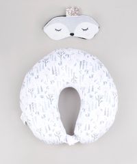 Kit-de-Apoio-de-Cabeca---Tapa-Olho-com-Coroa-Estampado-de-Floresta-Branco-9533527-Branco_1