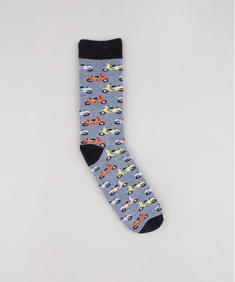 Meia-Masculina-Cano-Alto-Divertida-Estampada-de-Motos-Azul-Marinho-9560940-Azul_Marinho_1
