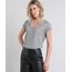 Blusa-Feminina-Canelada-Estampada-de-Poa-com-Detalhe-Metalico-Manga-Curta-Decote-V-Cinza-Mescla-9591975-Cinza_Mescla_1